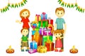 Family with Diwali Gift Royalty Free Stock Photo