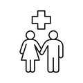 Family doctor linear icon