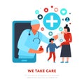 Family Doctor Online Medicine Illustration