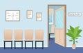 Family doctors consultation office in private medical clinic. Waiting room in the hospital Royalty Free Stock Photo