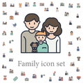 family with dog icon. family icons universal set for web and mobile Royalty Free Stock Photo
