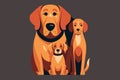 Family Dogs vector illustration