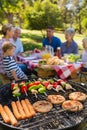 Family doing barbecue in the park Royalty Free Stock Photo