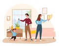 Family doing housework Royalty Free Stock Photo