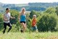 Family doing sports - jogging Royalty Free Stock Photo