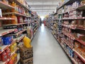 Family Dollar retail store interior food aisle