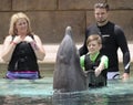 A Family at Dolphinaris, Arizona, Interacts with a Dolphin