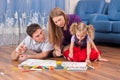 Family draw on a floor