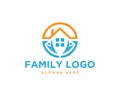 Family dream home simple logo design.