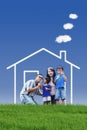 Family with dream house Royalty Free Stock Photo