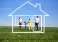 Family with dream house Royalty Free Stock Photo