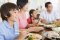 Family Eating A meal,mealtime Together Royalty Free Stock Photo