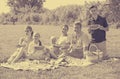 Ã¯Â»Â¿family eating watermelon Royalty Free Stock Photo