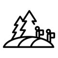 Family eco tourism icon outline vector. Walk forest Royalty Free Stock Photo
