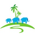 Family elephants logo Royalty Free Stock Photo