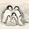 family of emperor penguins