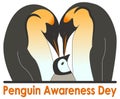 The family of emperor penguins takes care of their offspring with tenderness and love