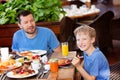 Family enjoying breakfast