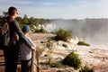 Family enjoying iguazu falls