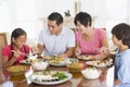Family Enjoying meal, Mealtime Together Royalty Free Stock Photo