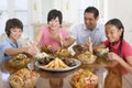 Family Enjoying meal, mealtime Together Royalty Free Stock Photo