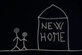 Family enjoying new home, unusual concept. Royalty Free Stock Photo