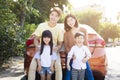 family enjoying road trip and summer vacation Royalty Free Stock Photo