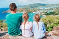 View of English Harbor from Shirley Heights, Antigua, paradise bay at tropical island in the Caribbean Sea Royalty Free Stock Photo