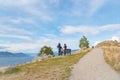 Family enjoys the view from Munson Mountain in Penticton, BC, Canada