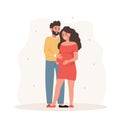 Family expecting for baby. Couple in love thinking about of their unborn child. Future father and mother. Happy husband Royalty Free Stock Photo