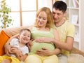 Family expecting new baby. Little boy and his Royalty Free Stock Photo