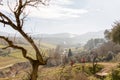 Family exploring Andalucian countryside in winter Royalty Free Stock Photo