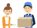 Deliveryman and young woman