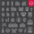 Family. Family icons. Thin line people and family vector icons Royalty Free Stock Photo