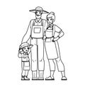 family farmer vector Royalty Free Stock Photo