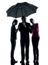 Family father mother daughter under umbrella Royalty Free Stock Photo