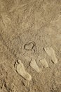 Family feet on the sand on the beach Royalty Free Stock Photo