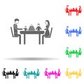 family at the festive table multi color style icon. Simple glyph, flat vector of mother\'s day icons for ui and ux, website or Royalty Free Stock Photo