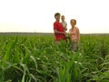 Family in field