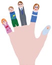 Family on fingers