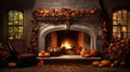 family fireplace thanksgiving