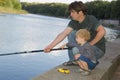 Family fishing Royalty Free Stock Photo