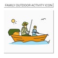 Family fishing color icon