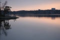 Family fishing in the evening at sunset in Europe