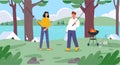 Family fishing outdoor vector concept