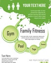 Family fitness infographic design, vector illustration.