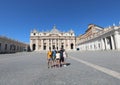 Family of five in the Saint Peter Square in Vatican City Royalty Free Stock Photo