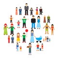 Family flat icons Royalty Free Stock Photo