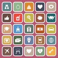 Family flat icons on red background Royalty Free Stock Photo