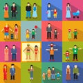 Family flat icons Royalty Free Stock Photo